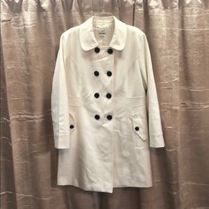 Cream/Off White Old Navy Long Pea Coat XL
